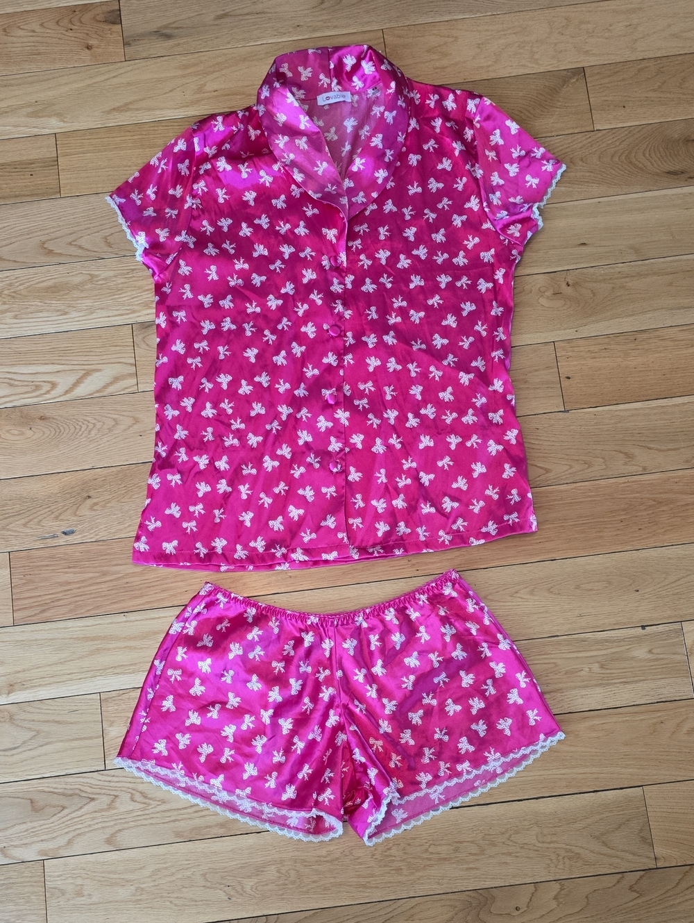Women's Pink Floral Short Pajama Set